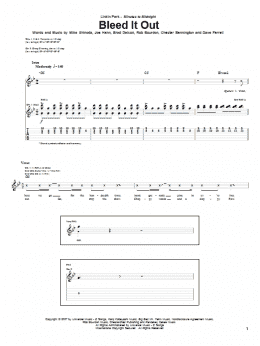 page one of Bleed It Out (Guitar Tab)