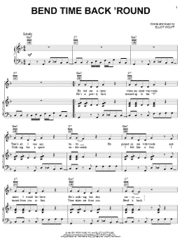 page one of Bend Time Back 'Round (Piano, Vocal & Guitar Chords (Right-Hand Melody))
