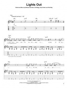 page one of Lights Out (Guitar Tab (Single Guitar))