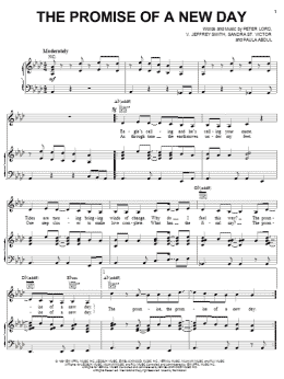 page one of The Promise Of A New Day (Piano, Vocal & Guitar Chords (Right-Hand Melody))