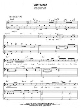 page one of Just Once (Piano & Vocal)