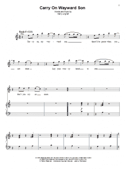 page one of Carry On Wayward Son (Piano & Vocal)