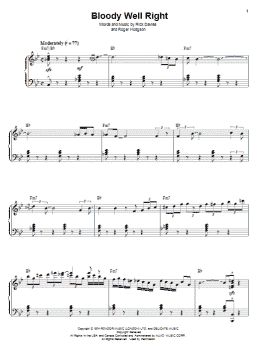 page one of Bloody Well Right (Piano & Vocal)