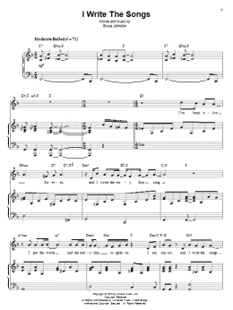 page one of I Write The Songs (Piano & Vocal)