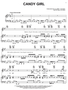 page one of Candy Girl (Piano, Vocal & Guitar Chords (Right-Hand Melody))