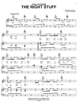 page one of (You've Got It) The Right Stuff (Piano, Vocal & Guitar Chords (Right-Hand Melody))