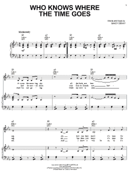 page one of Who Knows Where The Time Goes (Piano, Vocal & Guitar Chords (Right-Hand Melody))