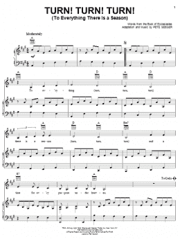 page one of Turn! Turn! Turn! (To Everything There Is A Season) (Piano, Vocal & Guitar Chords (Right-Hand Melody))