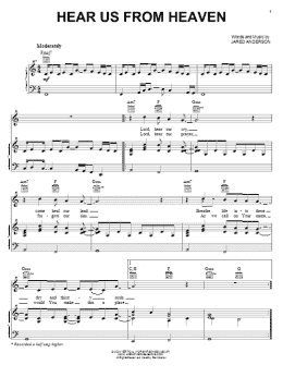 page one of Hear Us From Heaven (Piano, Vocal & Guitar Chords (Right-Hand Melody))