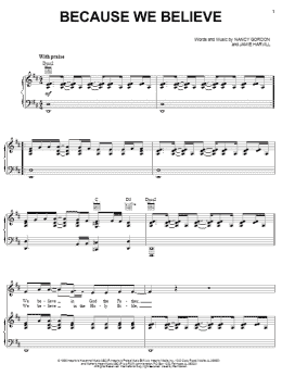 page one of Because We Believe (Piano, Vocal & Guitar Chords (Right-Hand Melody))