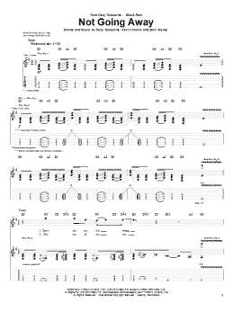 page one of Not Going Away (Guitar Tab)
