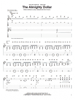 page one of The Almighty Dollar (Guitar Tab)