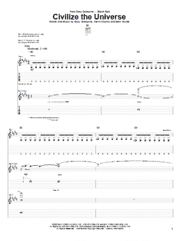 page one of Civilize The Universe (Guitar Tab)