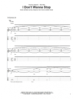 page one of I Don't Wanna Stop (Guitar Tab)