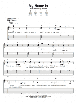 page one of My Name Is (Easy Guitar Tab)