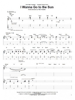 page one of I Wanna Go To The Sun (Guitar Tab)