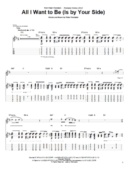 page one of All I Want To Be (Is By Your Side) (Guitar Tab)