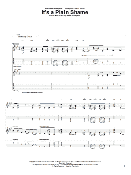 page one of It's A Plain Shame (Guitar Tab)