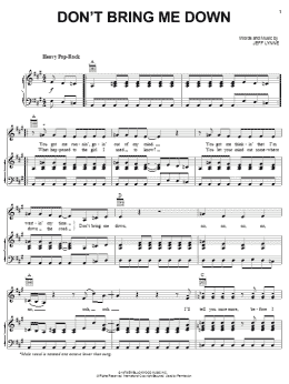 page one of Don't Bring Me Down (Piano, Vocal & Guitar Chords (Right-Hand Melody))
