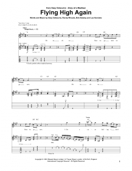 page one of Flying High Again (Guitar Tab)