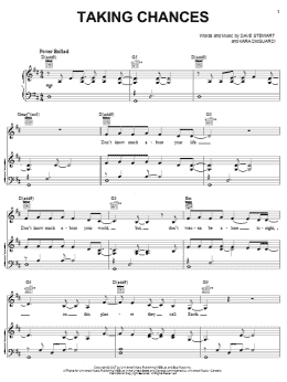 page one of Taking Chances (Piano, Vocal & Guitar Chords (Right-Hand Melody))