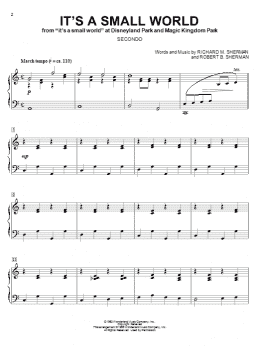 page one of It's A Small World (Piano Duet)