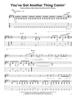 page one of You've Got Another Thing Comin' (Guitar Tab (Single Guitar))