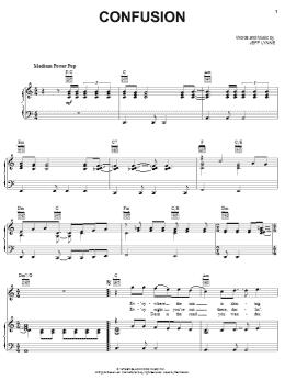 page one of Confusion (Piano, Vocal & Guitar Chords (Right-Hand Melody))