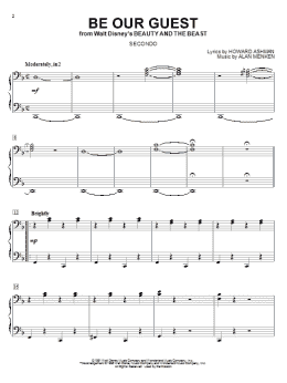 page one of Be Our Guest (from Beauty And The Beast) (Piano Duet)