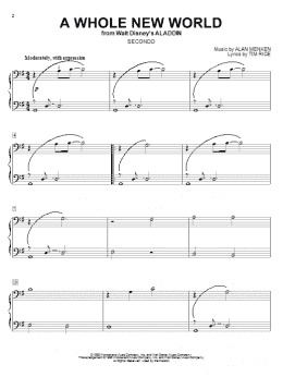 page one of A Whole New World (from Aladdin) (Piano Duet)