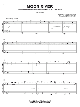 page one of Moon River (Piano Duet)