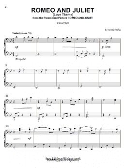 page one of Romeo And Juliet (Love Theme) (Piano Duet)