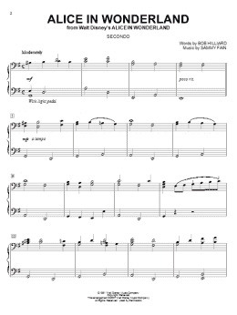 page one of Alice In Wonderland (Piano Duet)