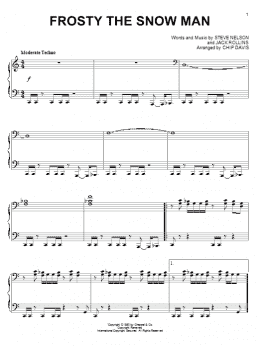 page one of Frosty The Snow Man (Piano Solo)