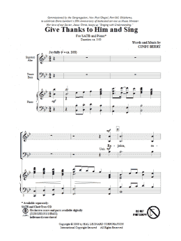 page one of Give Thanks To Him And Sing (SATB Choir)