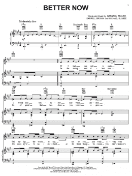 page one of Better Now (Piano, Vocal & Guitar Chords (Right-Hand Melody))