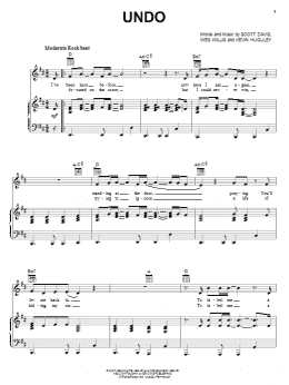 page one of Undo (Piano, Vocal & Guitar Chords (Right-Hand Melody))