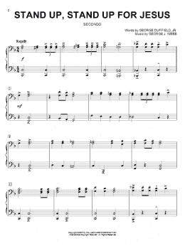 page one of Stand Up, Stand Up For Jesus (arr. Larry Moore) (Piano Duet)