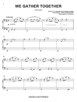 page one of We Gather Together (arr. Larry Moore) (Piano Duet)