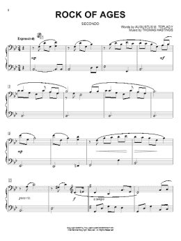 page one of Rock Of Ages (arr. Larry Moore) (Piano Duet)