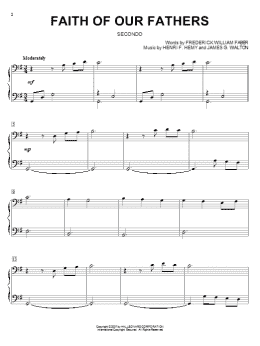 page one of Faith Of Our Fathers (arr. Larry Moore) (Piano Duet)