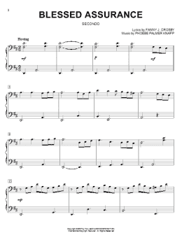 page one of Blessed Assurance (arr. Larry Moore) (Piano Duet)
