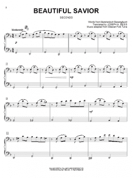 page one of Beautiful Savior (arr. Larry Moore) (Piano Duet)