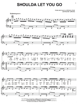 page one of Shoulda Let You Go (Piano, Vocal & Guitar Chords (Right-Hand Melody))