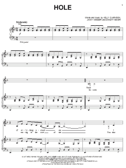 page one of Hole (Piano, Vocal & Guitar Chords (Right-Hand Melody))