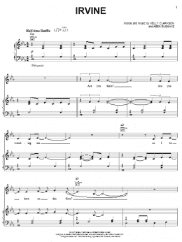 page one of Irvine (Piano, Vocal & Guitar Chords (Right-Hand Melody))