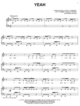 page one of Yeah (Piano, Vocal & Guitar Chords (Right-Hand Melody))