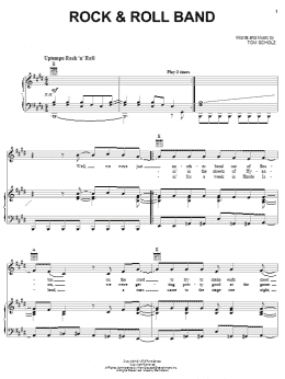 page one of Rock & Roll Band (Piano, Vocal & Guitar Chords (Right-Hand Melody))