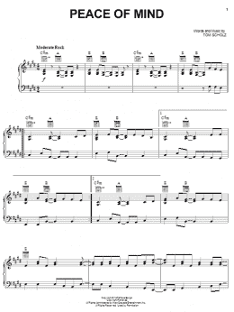 page one of Peace Of Mind (Piano, Vocal & Guitar Chords (Right-Hand Melody))