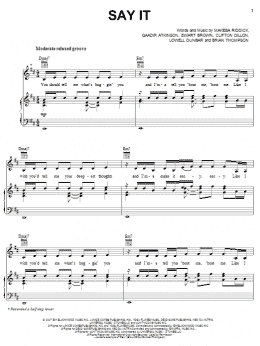 page one of Say It (Piano, Vocal & Guitar Chords (Right-Hand Melody))